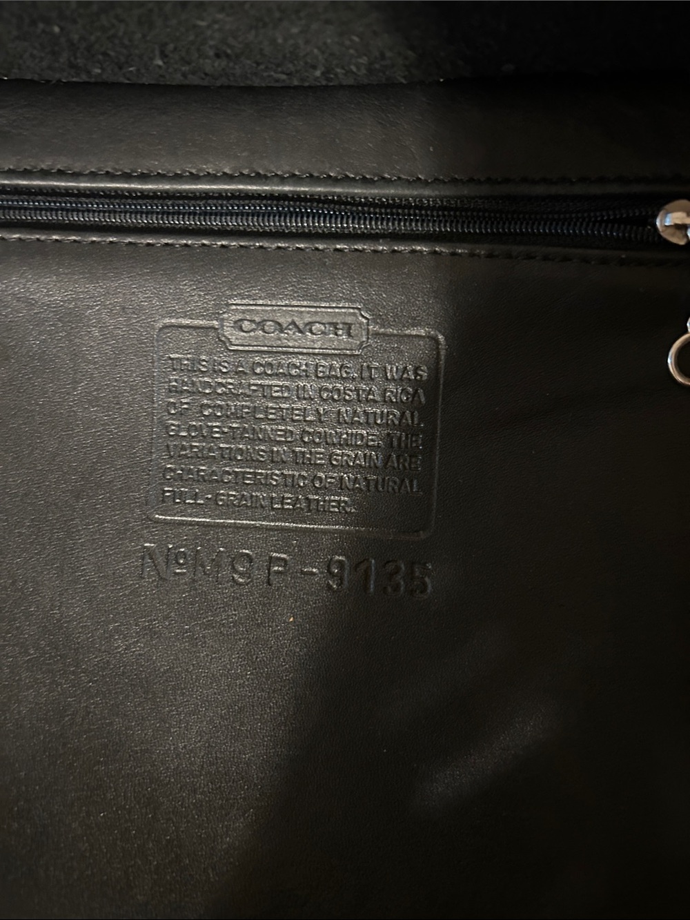 Vintage Coach 9135 | Black Glovetanned Leather | USA Legacy Style - Picture 2 of 7